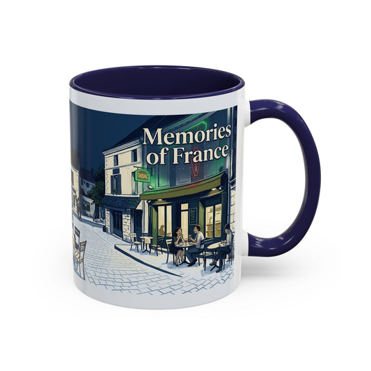 Memories of France Accent Coffee Mug | French Cafe Illustration, 11oz 15oz