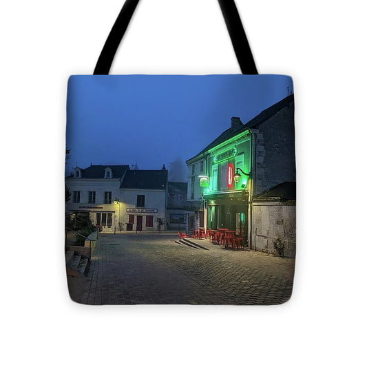 Early Morning at a typical French cafe - Tote Bag