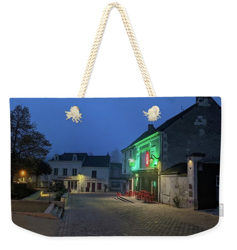 Early Morning at a typical French cafe - Weekender Tote Bag