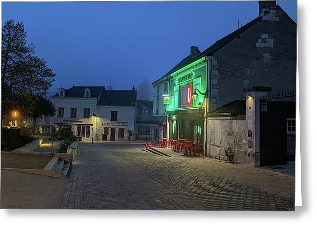 Early Morning at a typical French cafe - Greeting Card