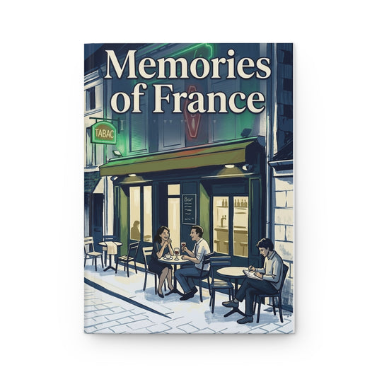Memories of France Hardcover Journal | Paris Cafe Illustration