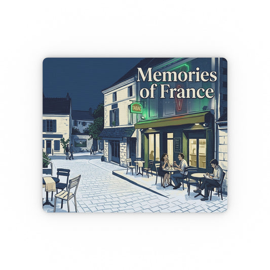 Memories of France Rectangular Mouse Pad | Paris Cafe Illustration