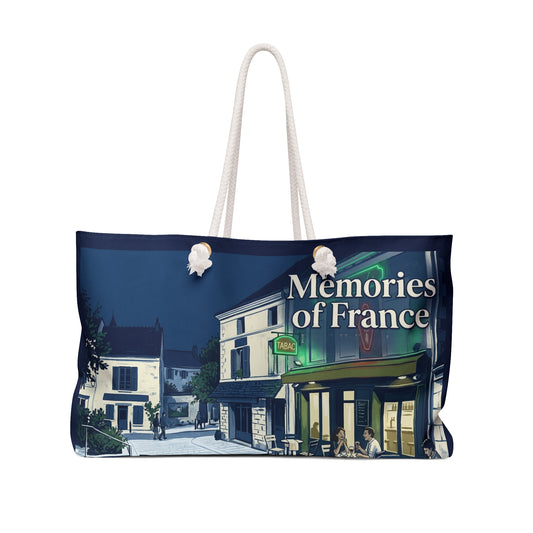 Memories of France Weekender Bag | Vintage French Street Illustration