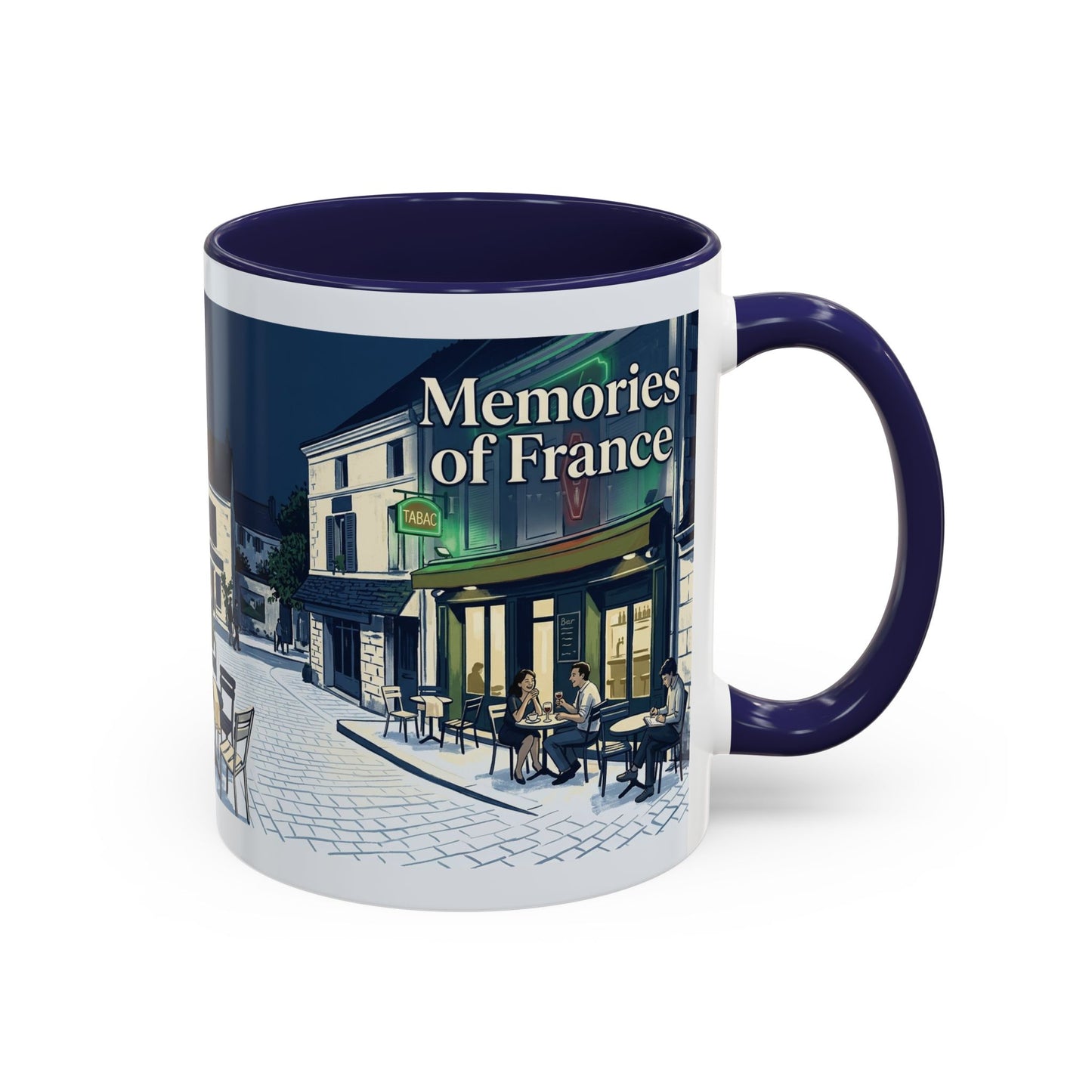 Memories of France Accent Coffee Mug | French Cafe Illustration, 11oz 15oz
