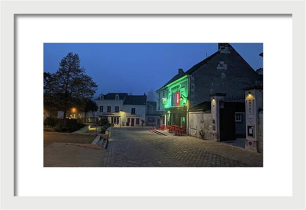 Early Morning at a typical French cafe - Framed Print