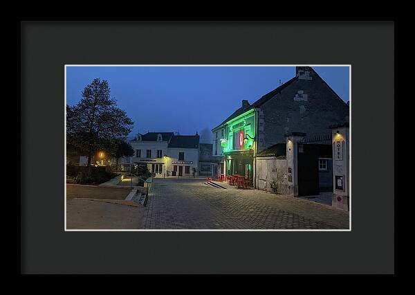 Early Morning at a typical French cafe - Framed Print