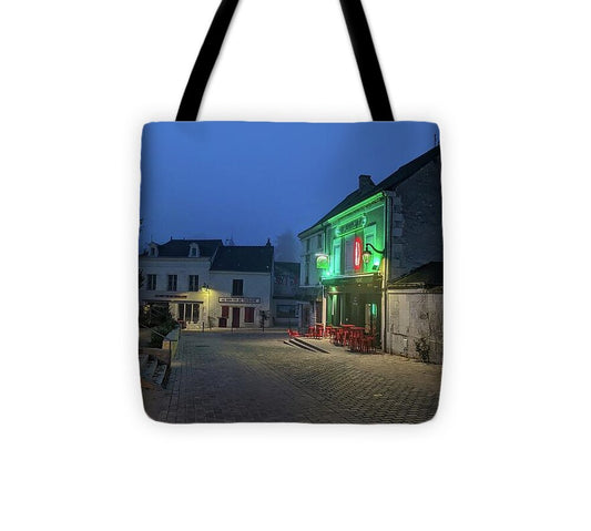 Early Morning at a typical French cafe - Tote Bag