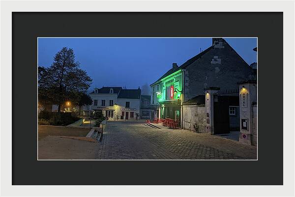 Early Morning at a typical French cafe - Framed Print