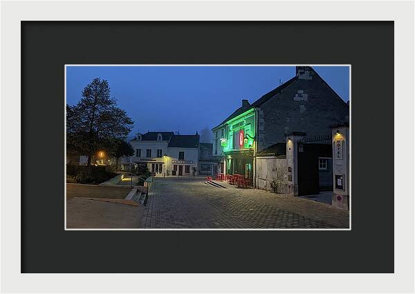 Early Morning at a typical French cafe - Framed Print