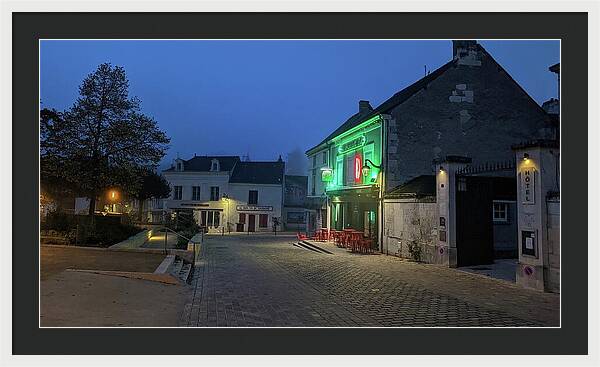 Early Morning at a typical French cafe - Framed Print