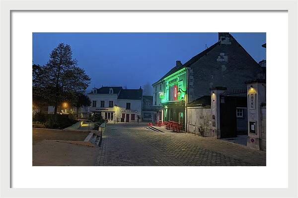 Early Morning at a typical French cafe - Framed Print