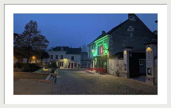 Early Morning at a typical French cafe - Framed Print