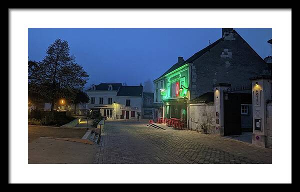 Early Morning at a typical French cafe - Framed Print