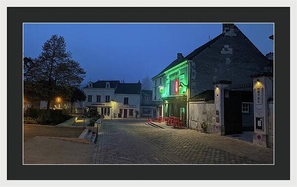 Early Morning at a typical French cafe - Framed Print