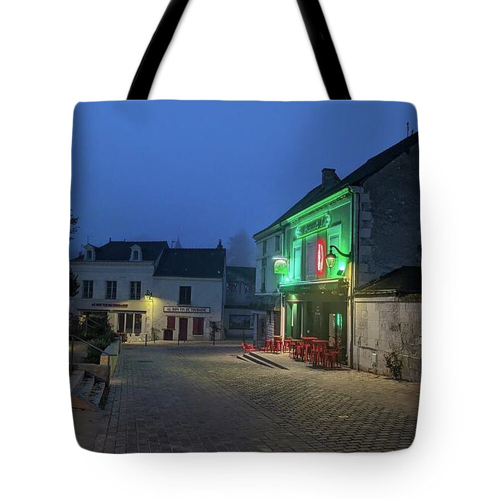 Early Morning at a typical French cafe - Tote Bag