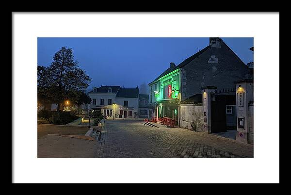 Early Morning at a typical French cafe - Framed Print