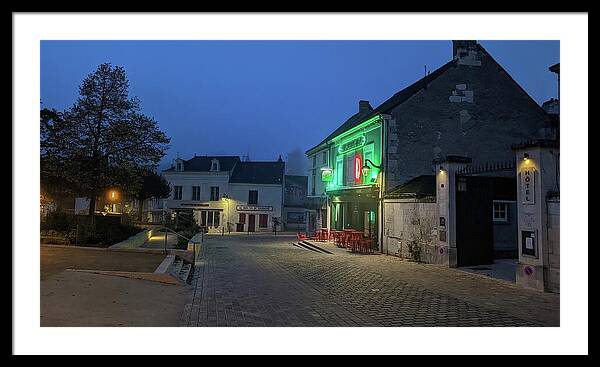 Early Morning at a typical French cafe - Framed Print