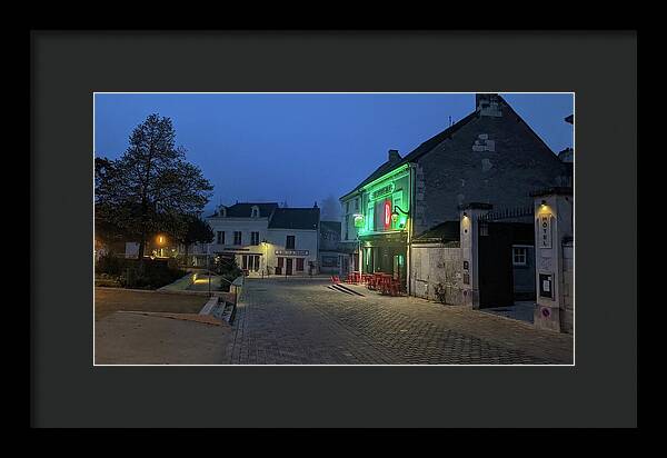 Early Morning at a typical French cafe - Framed Print