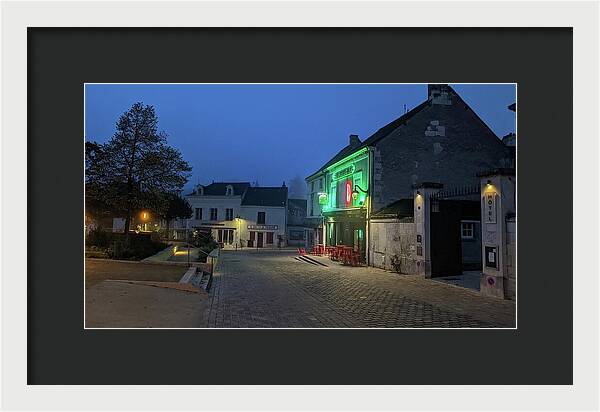 Early Morning at a typical French cafe - Framed Print