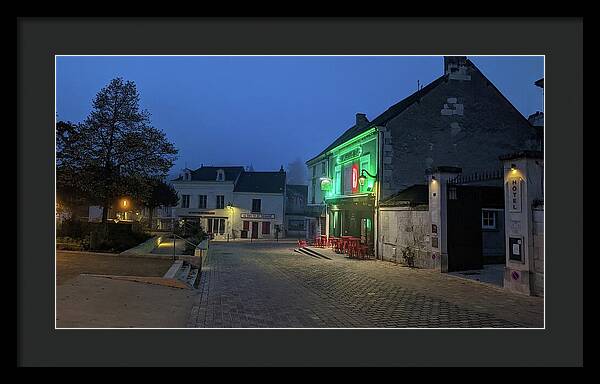 Early Morning at a typical French cafe - Framed Print
