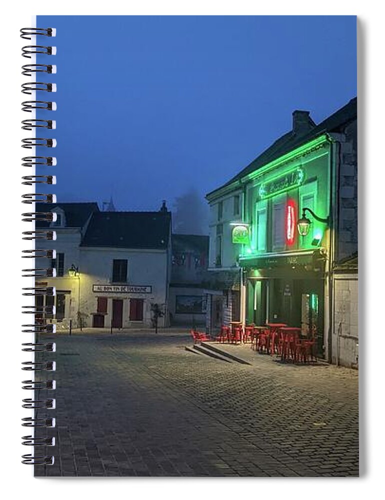 Early Morning at a typical French cafe - Spiral Notebook