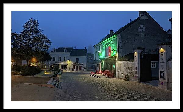Early Morning at a typical French cafe - Framed Print