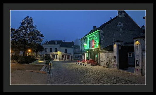 Early Morning at a typical French cafe - Framed Print