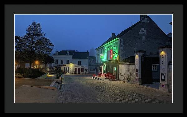 Early Morning at a typical French cafe - Framed Print