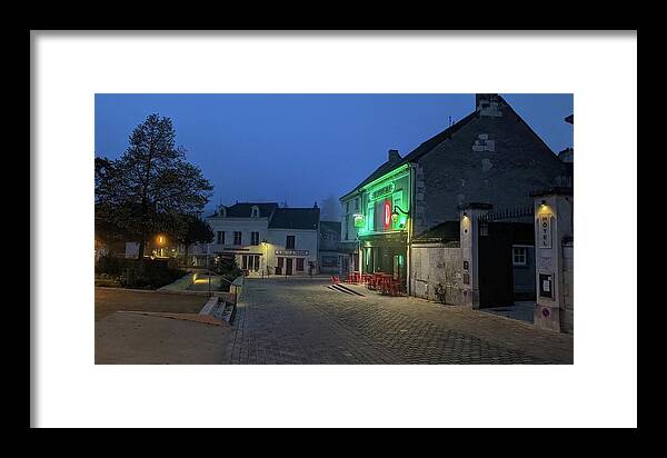 Early Morning at a typical French cafe - Framed Print