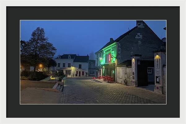 Early Morning at a typical French cafe - Framed Print