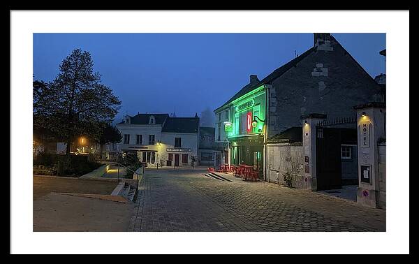 Early Morning at a typical French cafe - Framed Print