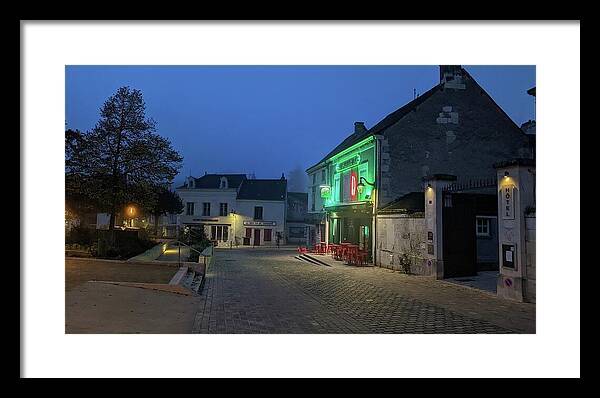 Early Morning at a typical French cafe - Framed Print