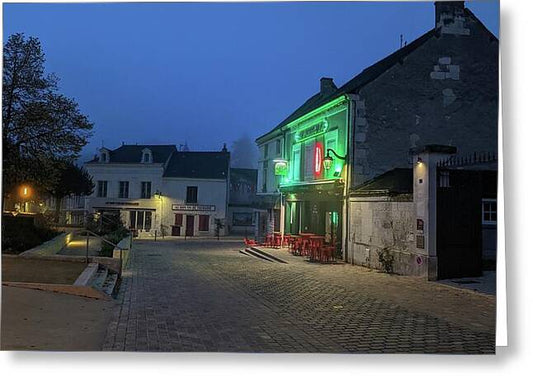 Early Morning at a typical French cafe - Greeting Card